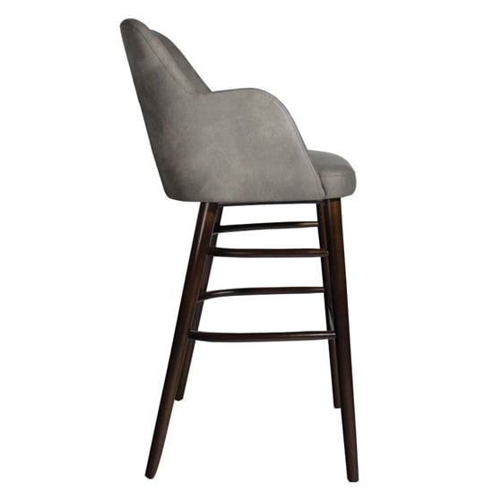 Avelay Faux Leather Bar Stool In Vintage Steel Grey_2