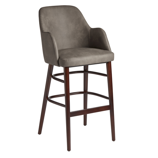 Photo of Avelay faux leather bar stool in vintage steel grey