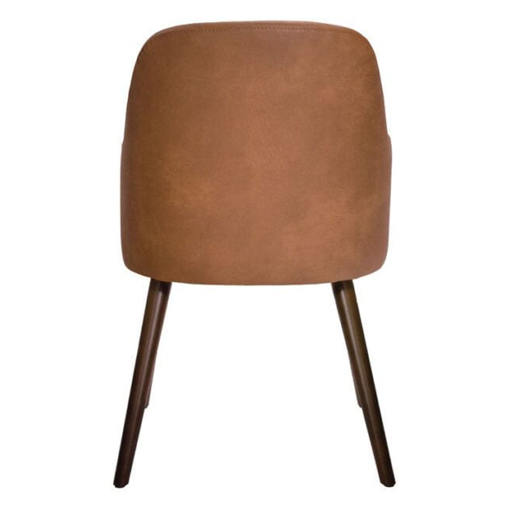 Avelay Faux Leather Bedroom Armchair In Cognac Vintage Elegance