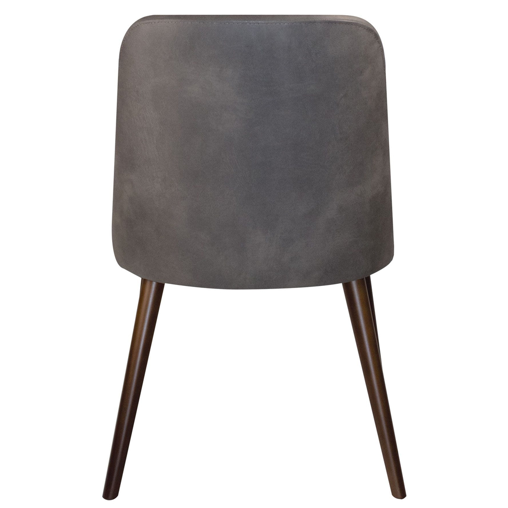 Avelay Faux Leather Bedroom Chair In Steel Grey Vintage Elegance
