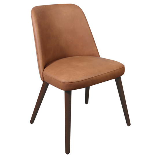 Photo of Avelay faux leather dining chair in vintage cognac