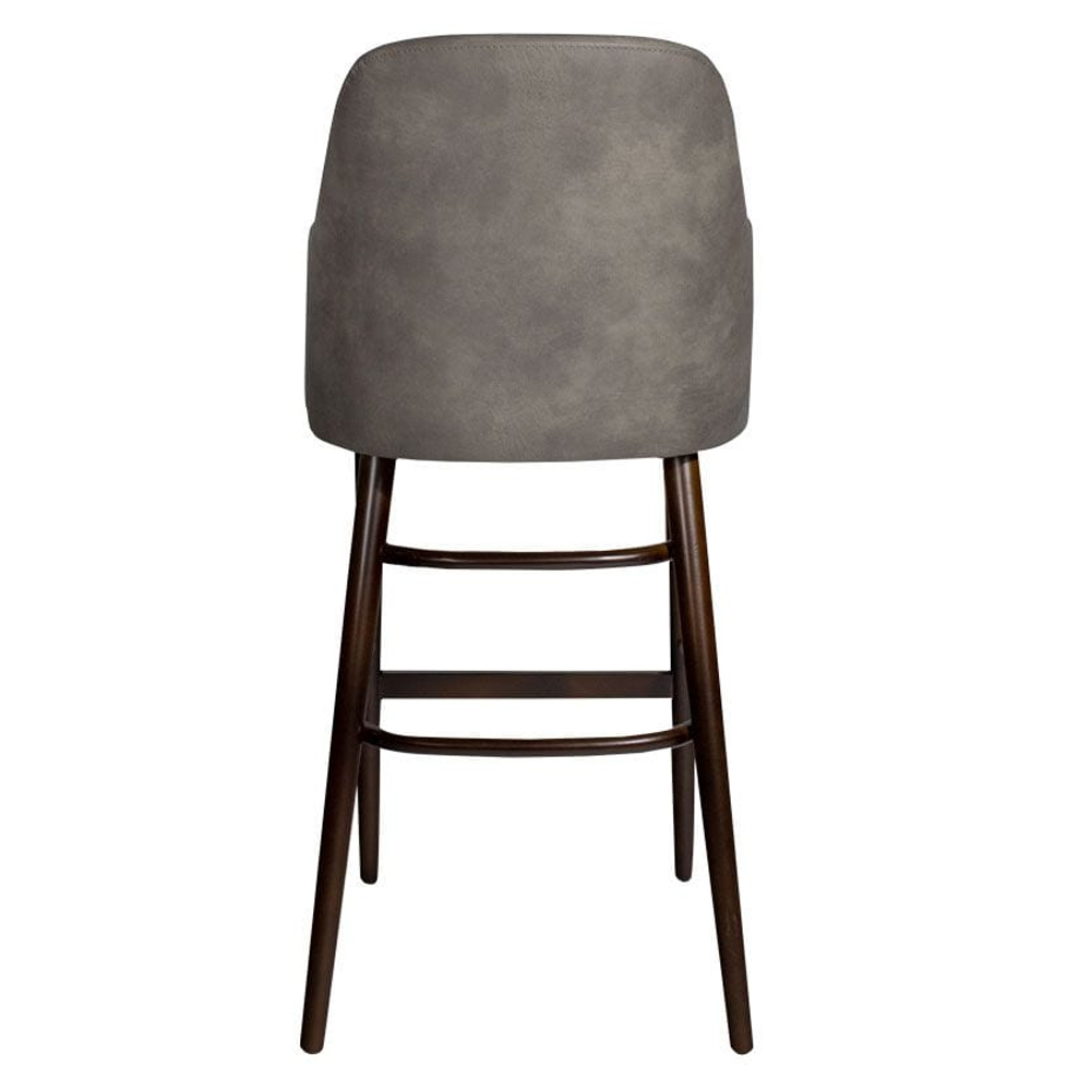 Avelay Steel Grey Vintage Faux Leather Bar Stools In Pair