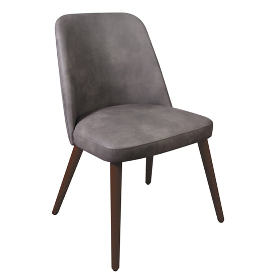 Avelay Vintage Steel Grey Faux Leather Dining Chairs In Pair_2