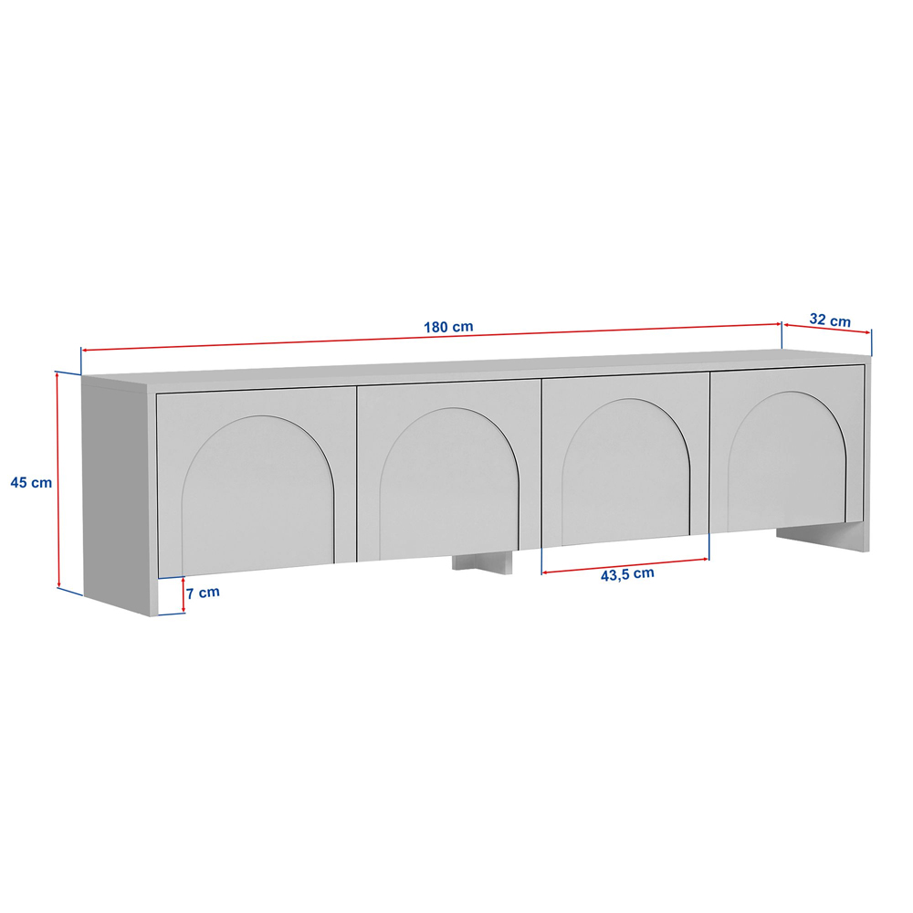 Avelis Wooden TV Stand with 4 Doors in Atlas