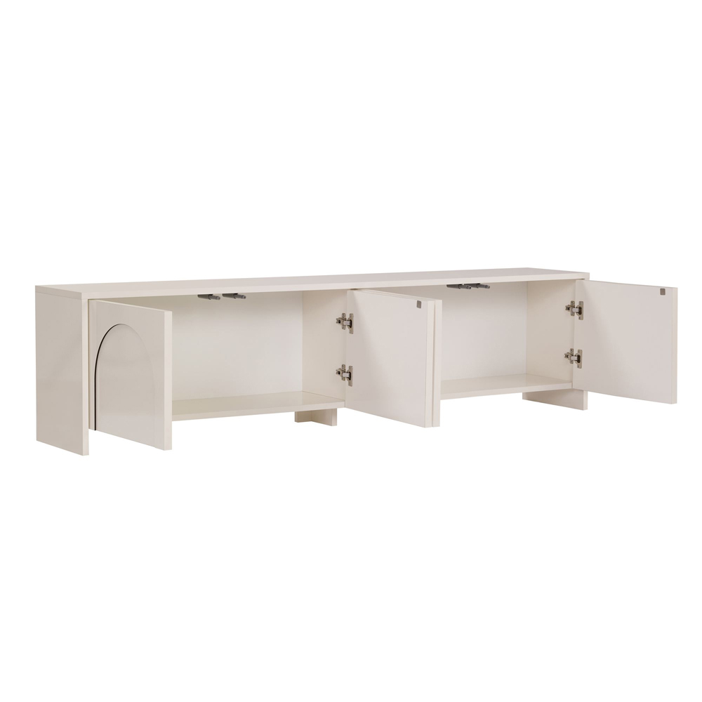 Avelis Wooden TV Stand with 4 Doors in Cream
