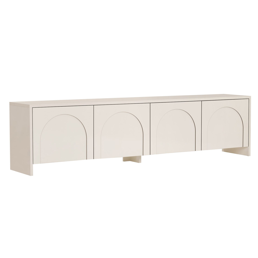 Avelis Wooden TV Stand with 4 Doors in Cream