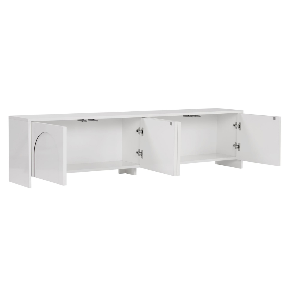 Avelis Wooden TV Stand with 4 Doors in White