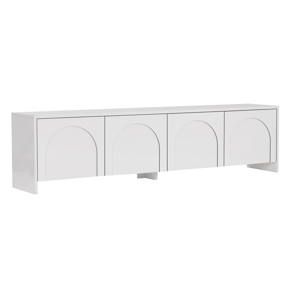 Avelis Wooden TV Stand with 4 Doors in White