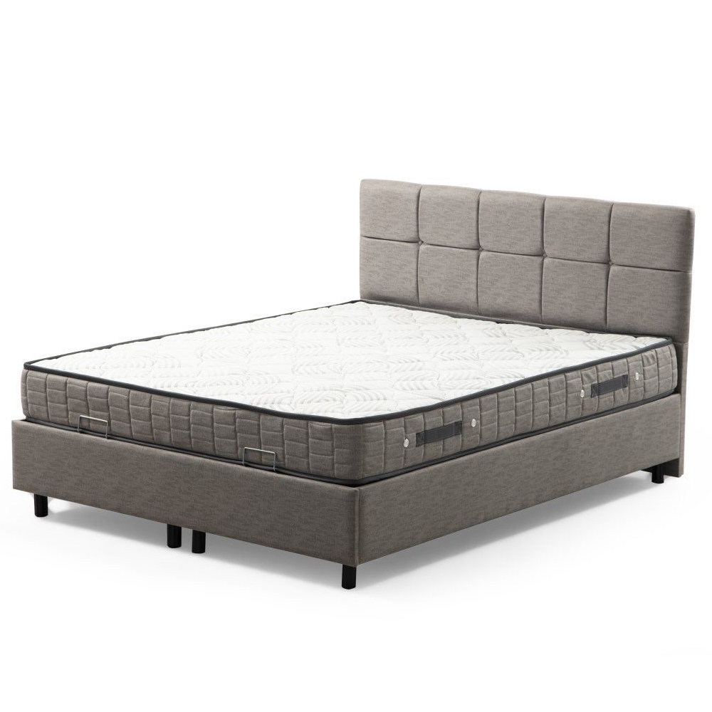 Avelon Fabric Ottoman Storage King Size Bed in Light Grey