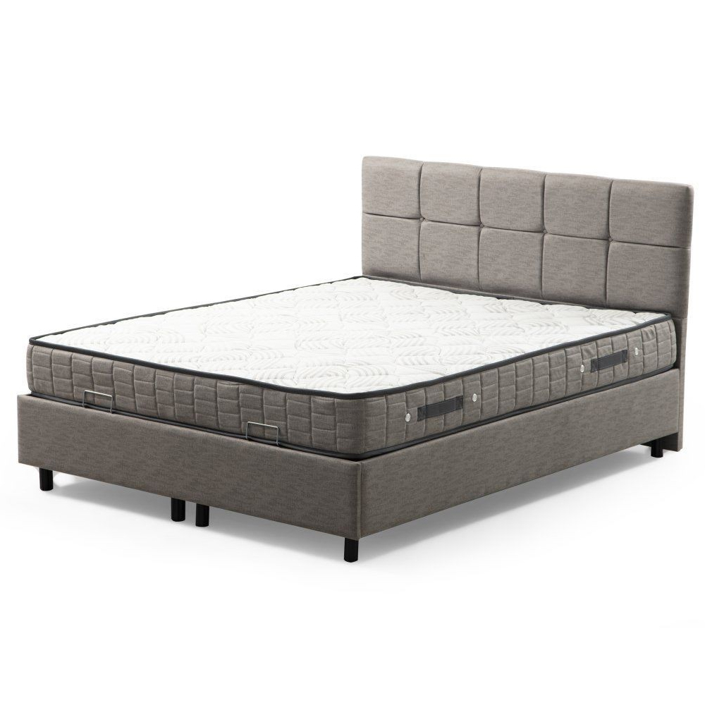 Avelon Fabric Ottoman Storage Small Double Bed in Light Grey