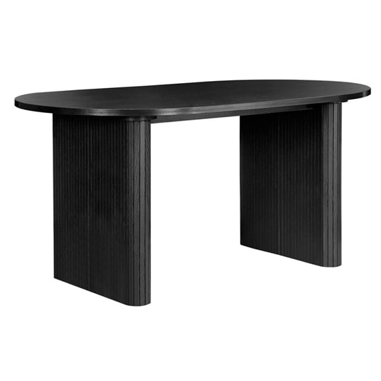 Read more about Avenel fluted wooden dining table oval in black