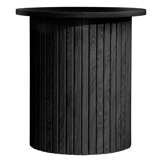 Read more about Avenel fluted wooden side table round in black