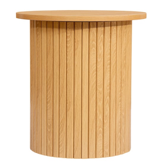 Read more about Avenel fluted wooden side table round in oak