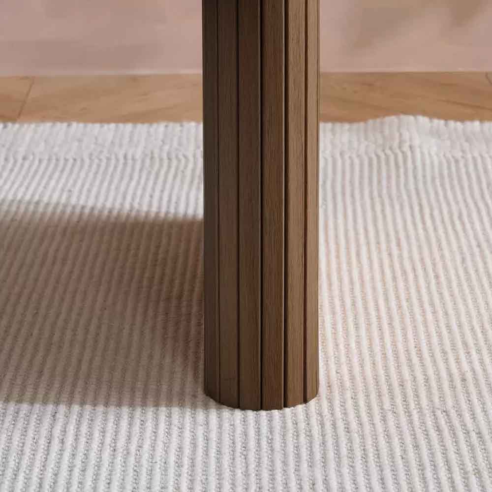 Avenel Oval Wooden Fluted Dining Table in Walnut