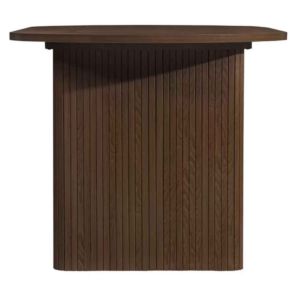 Avenel Oval Wooden Fluted Dining Table in Walnut