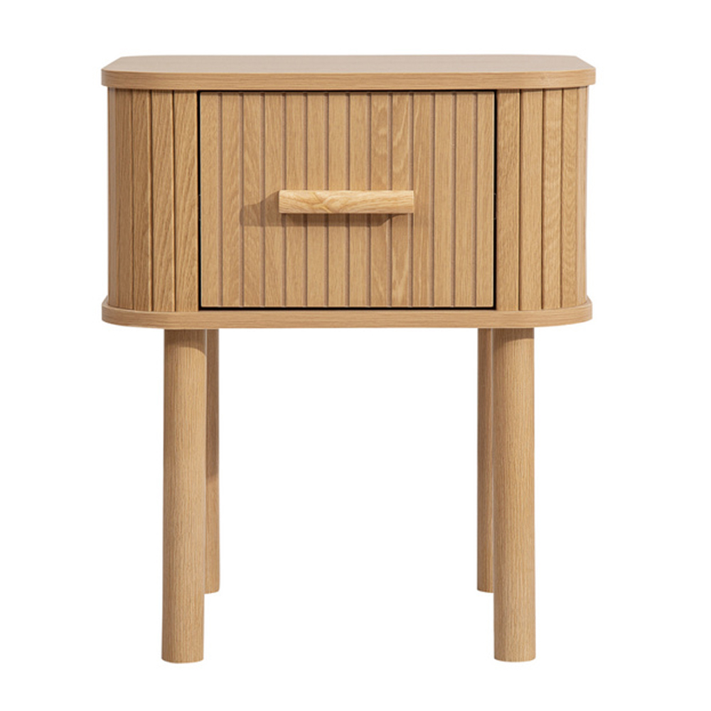 Avenel Wooden Bedside Cabinet With 1 Drawer In Oak