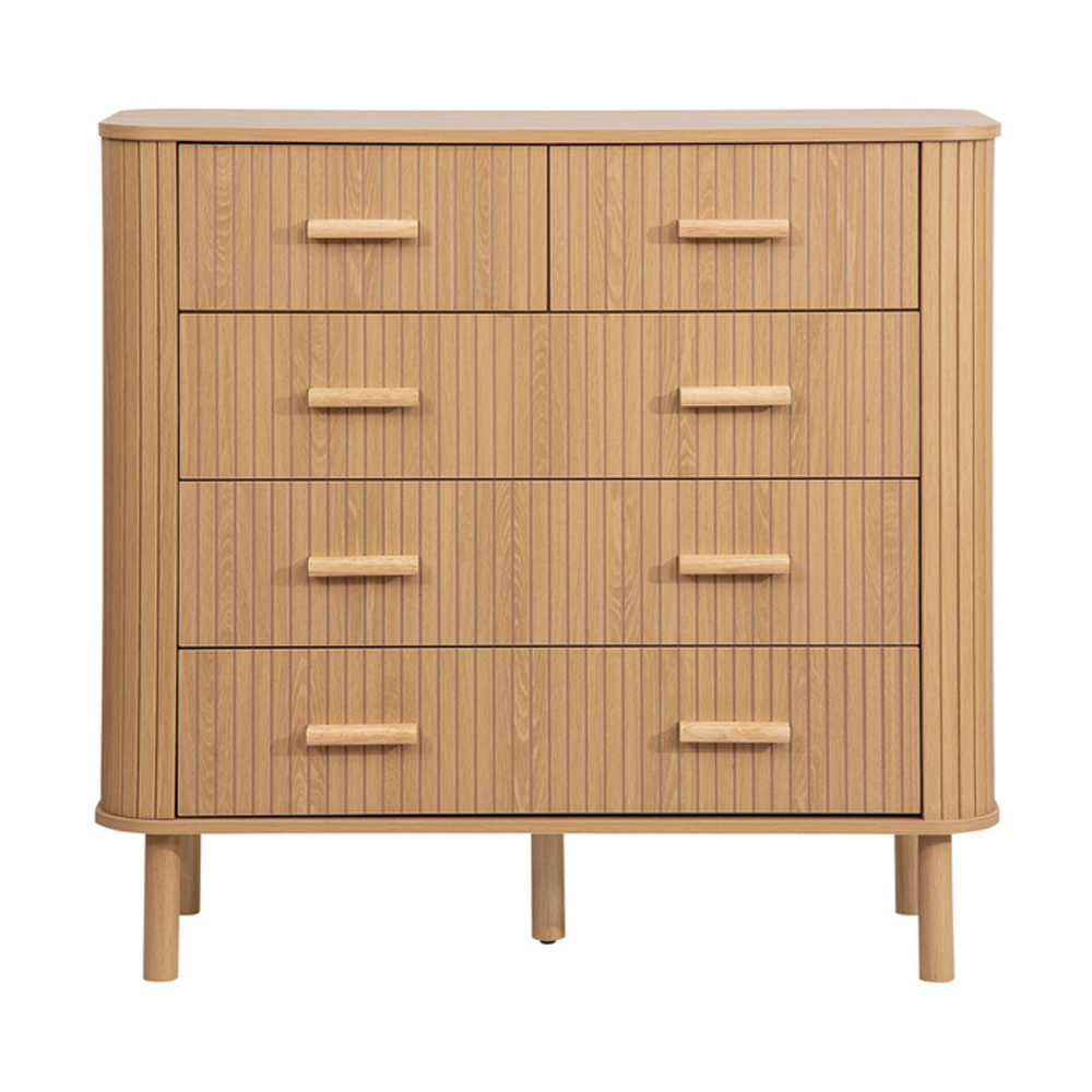 Avenel Wooden Chest Of 5 Drawers In Oak
