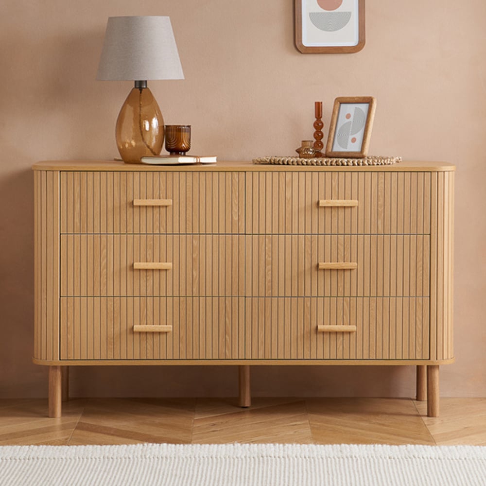 Avenel Wooden Chest Of 6 Drawers In Oak