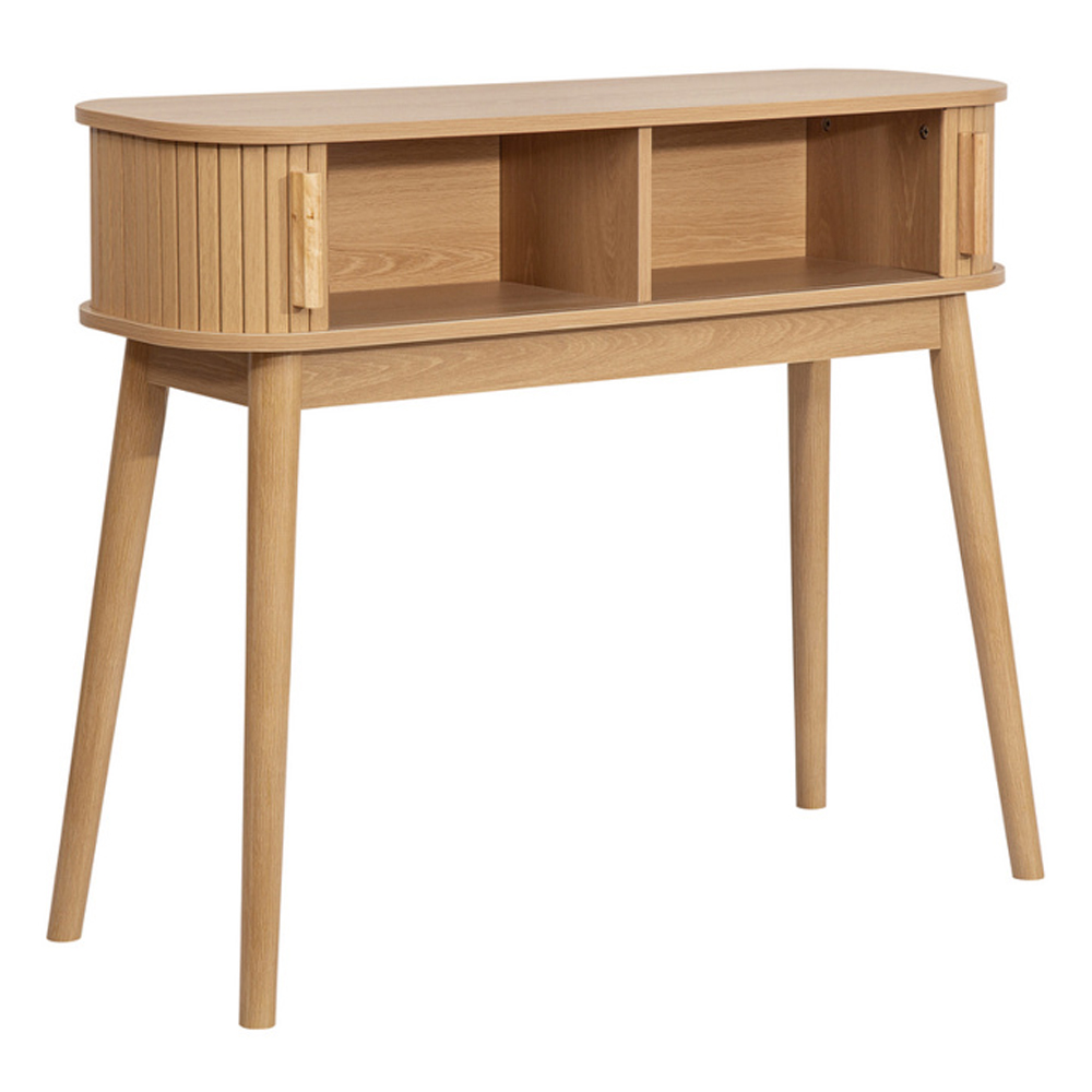 Avenel Wooden Console Table With 2 Sliding Doors In Oak
