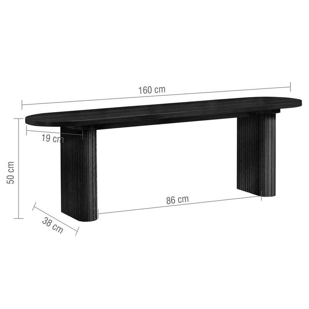 Avenel Wooden Dining Bench in Black
