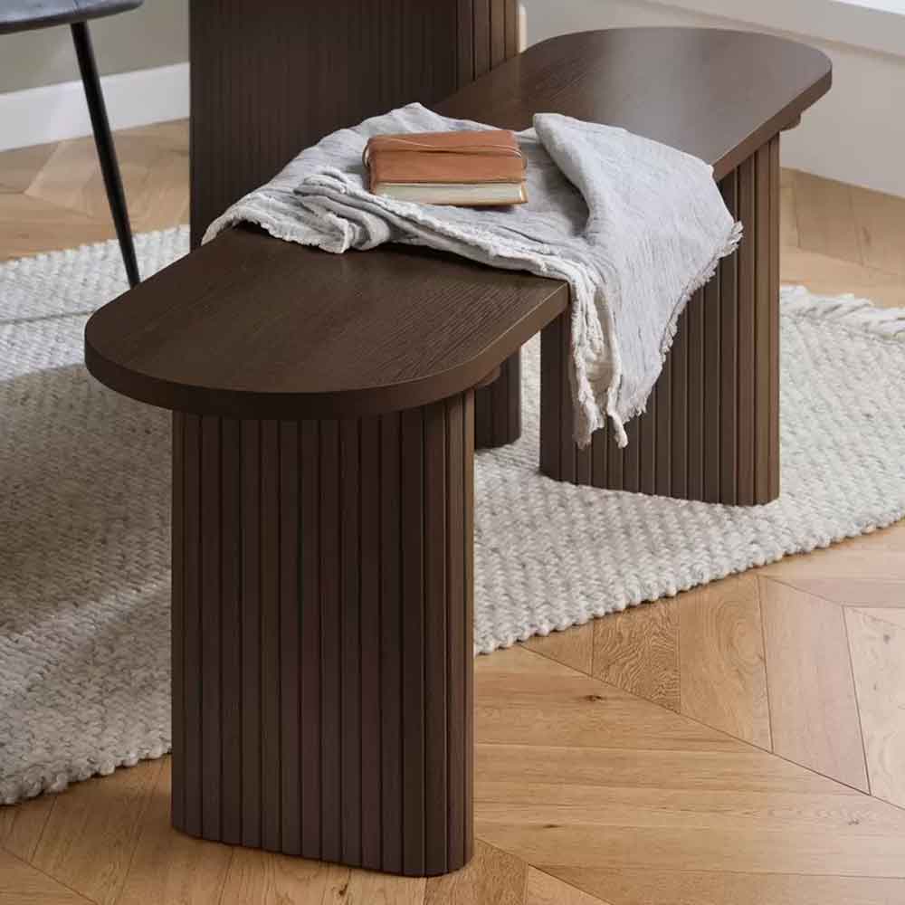 Avenel Wooden Dining Bench in Walnut
