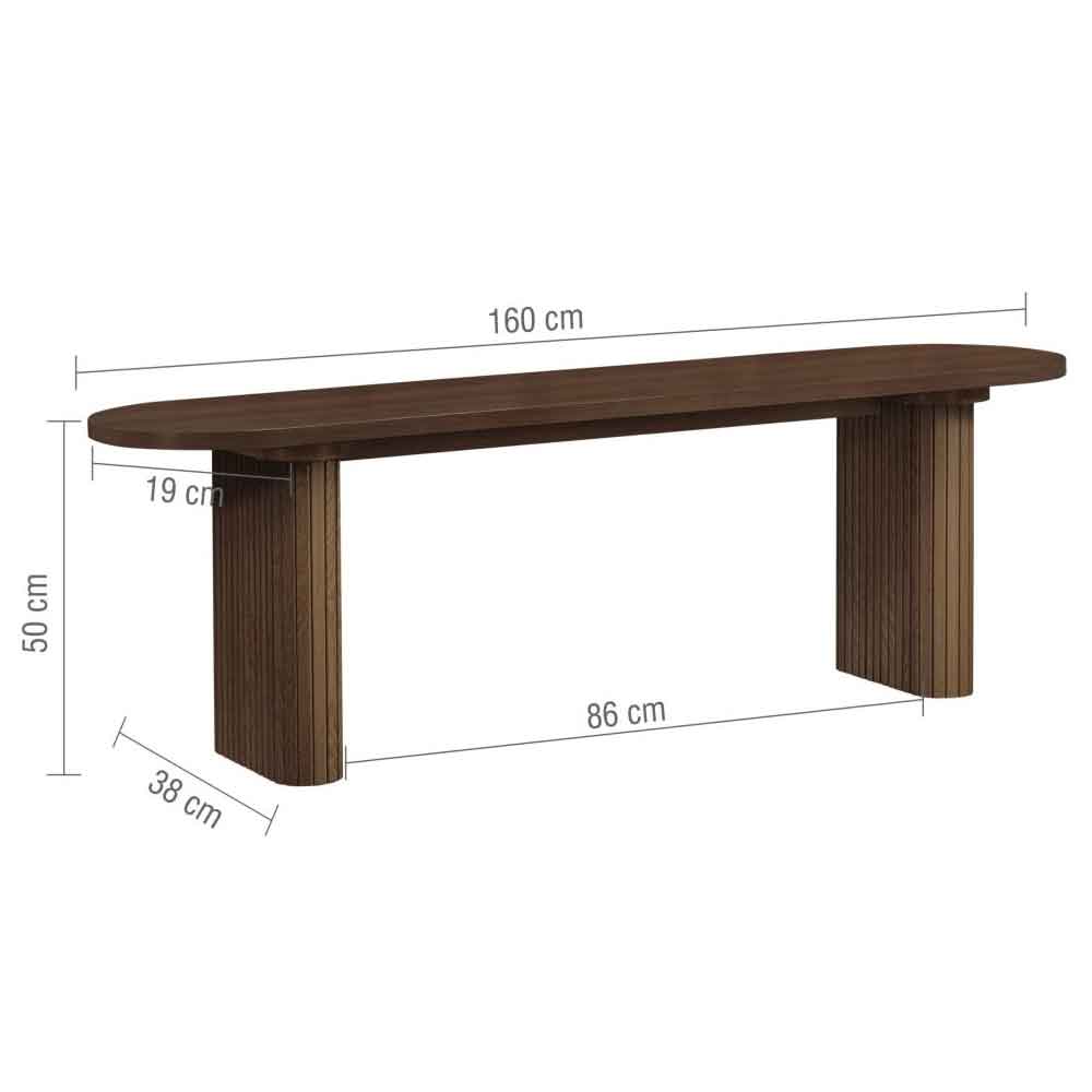 Avenel Wooden Dining Bench in Walnut