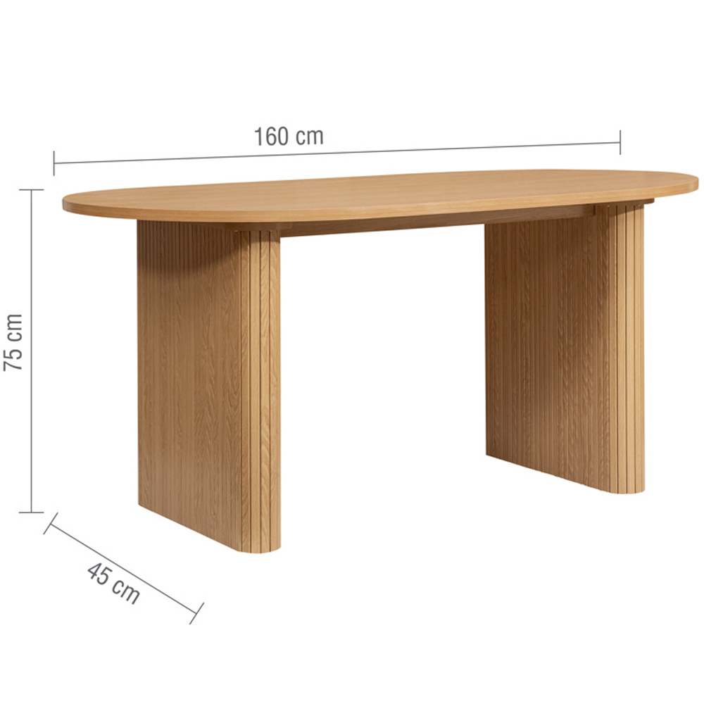 Avenel Wooden Oval Dining Table With 4 Grey Chairs In Oak