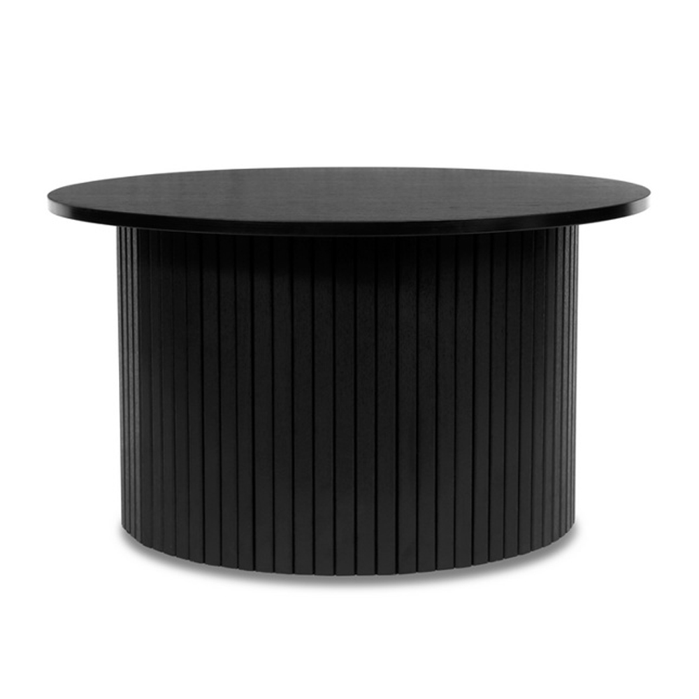 Avenel Wooden Round Coffee Table In Black