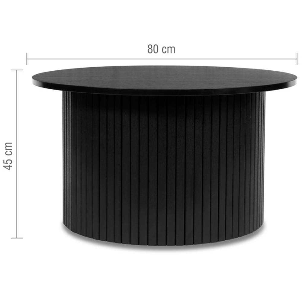 Avenel Wooden Round Coffee Table In Black