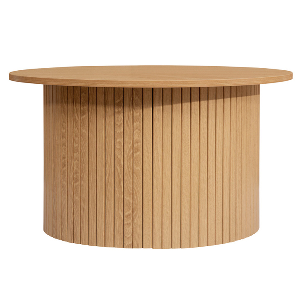 Avenel Wooden Round Coffee Table In Oak