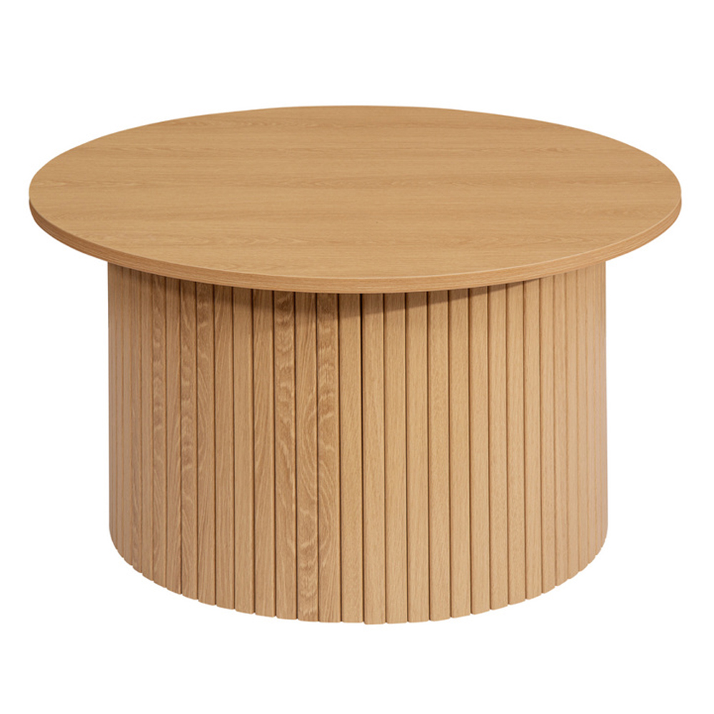 Avenel Wooden Round Coffee Table In Oak