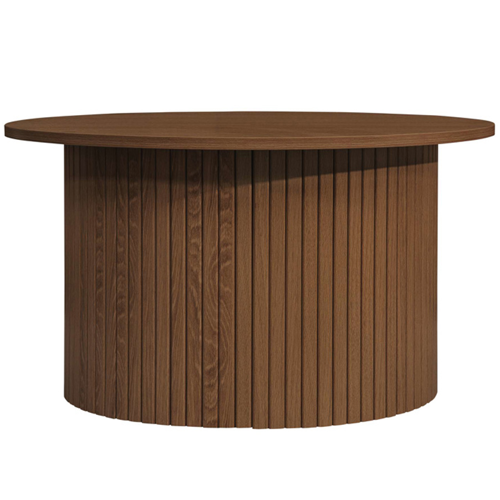 Avenel Wooden Round Coffee Table In Walnut