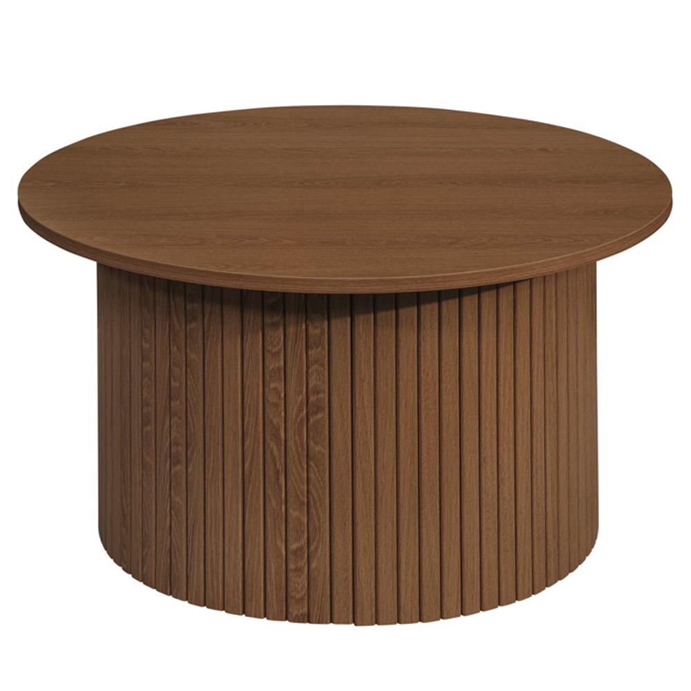 Avenel Wooden Round Coffee Table In Walnut