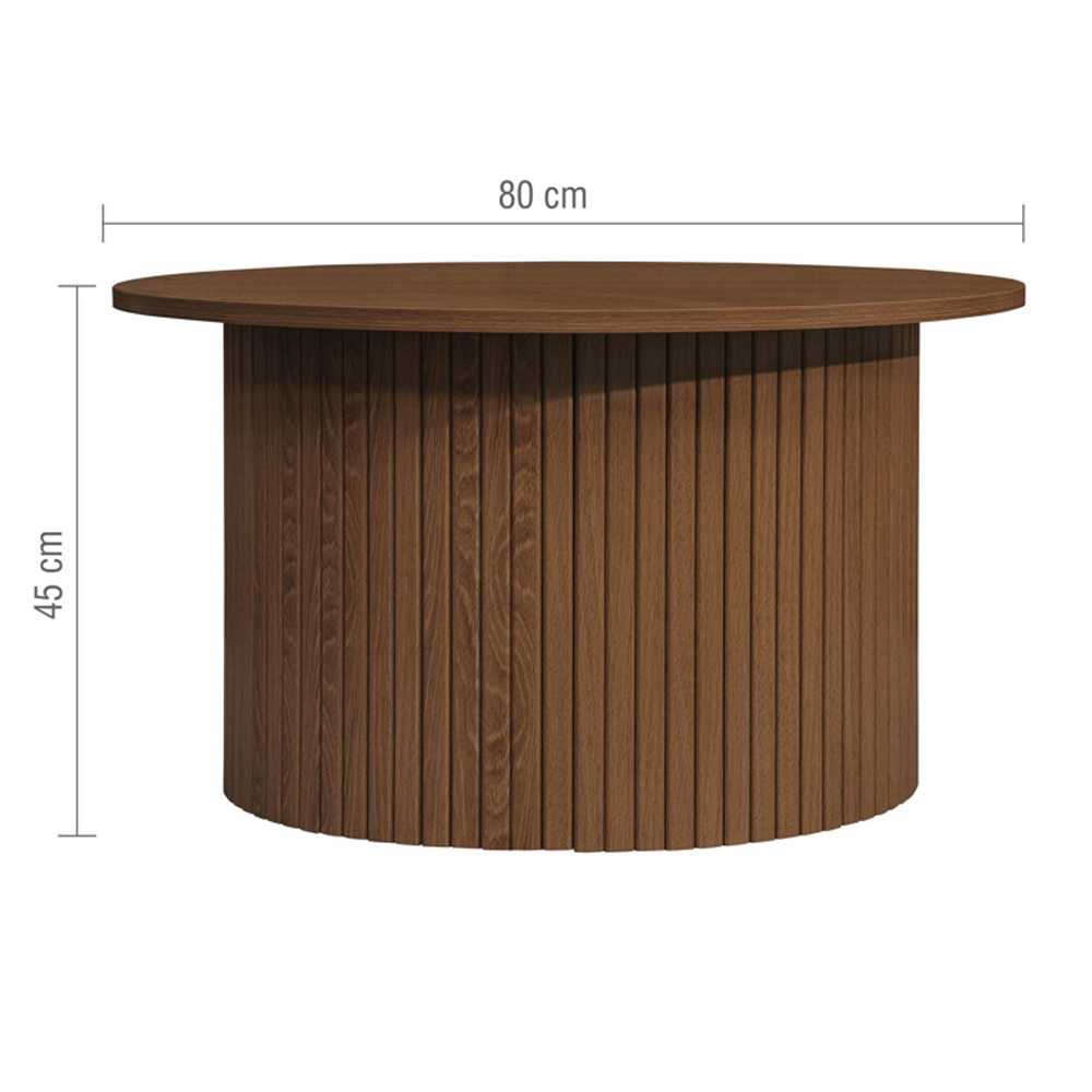 Avenel Wooden Round Coffee Table In Walnut