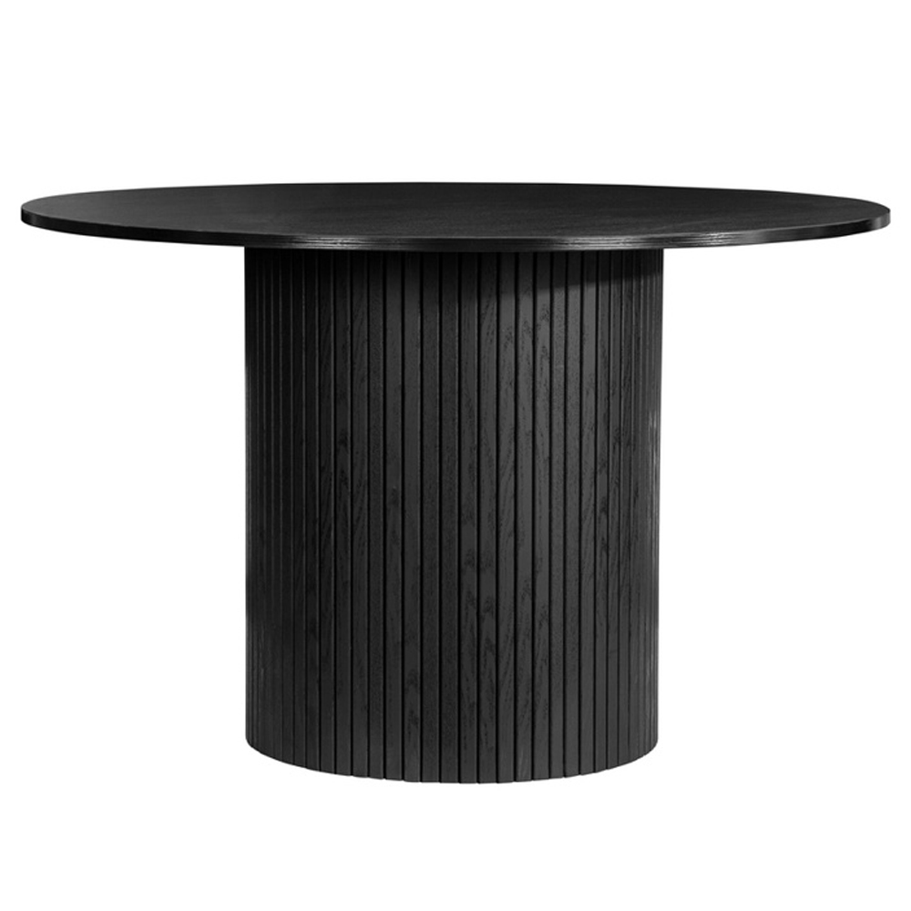 Avenel Wooden Round Dining Table In Black