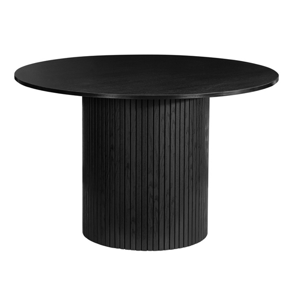 Avenel Wooden Round Dining Table In Black