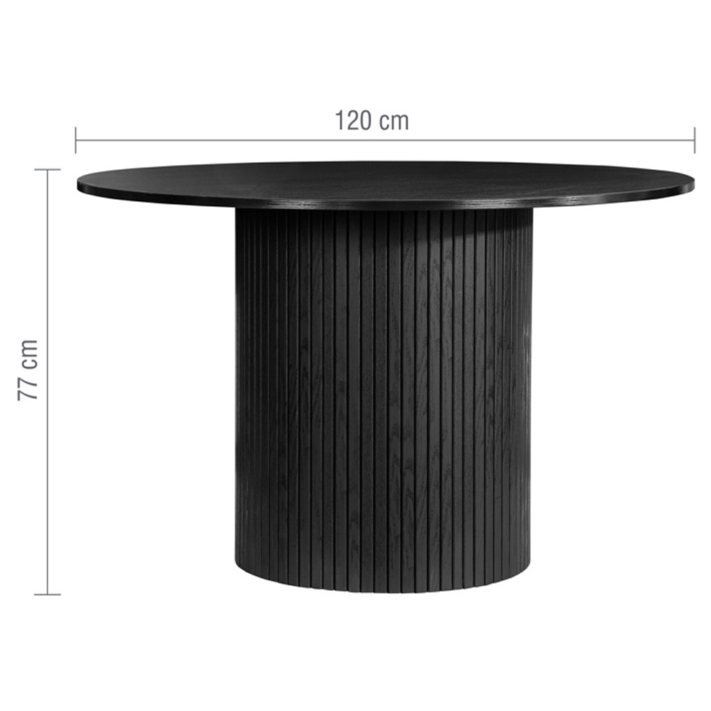 Avenel Wooden Round Dining Table In Black