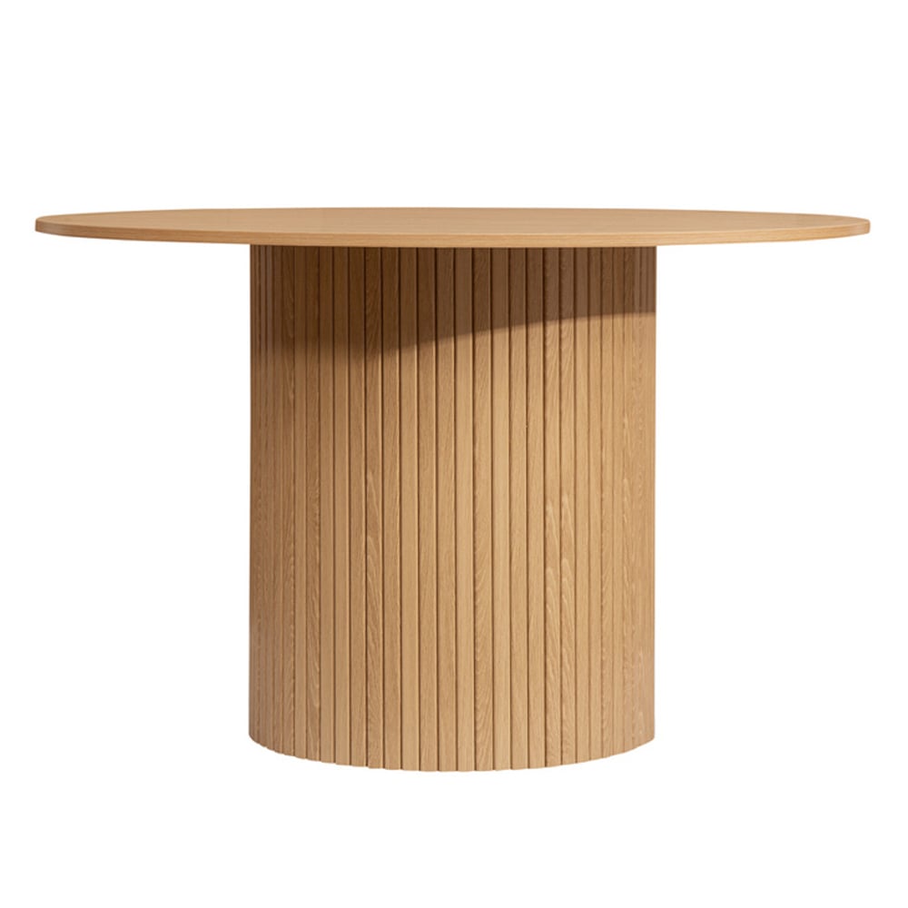 Avenel Wooden Round Dining Table In Oak