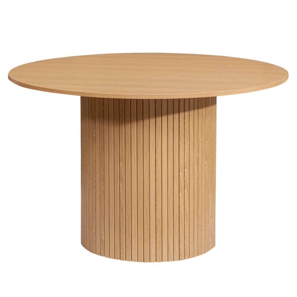 Avenel Wooden Round Dining Table In Oak