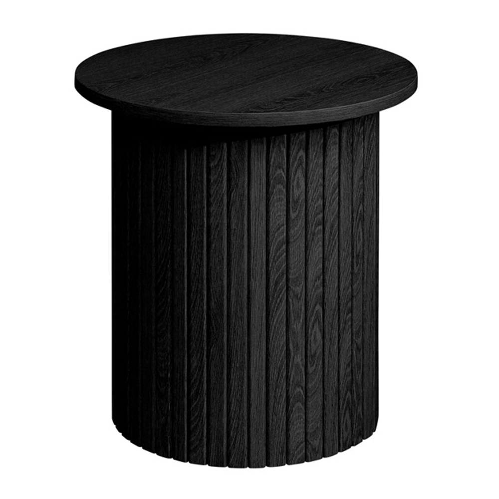 Avenel Wooden Round Side Table In Black