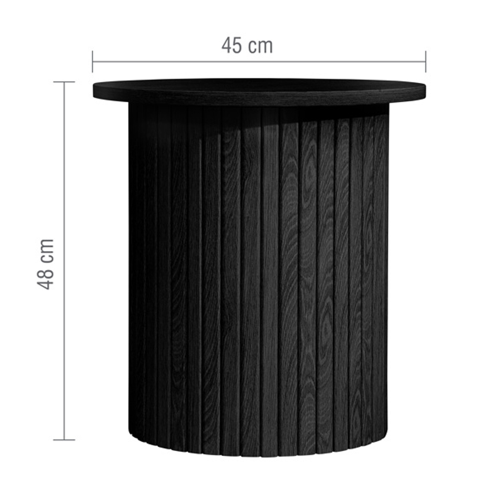 Avenel Wooden Round Side Table In Black