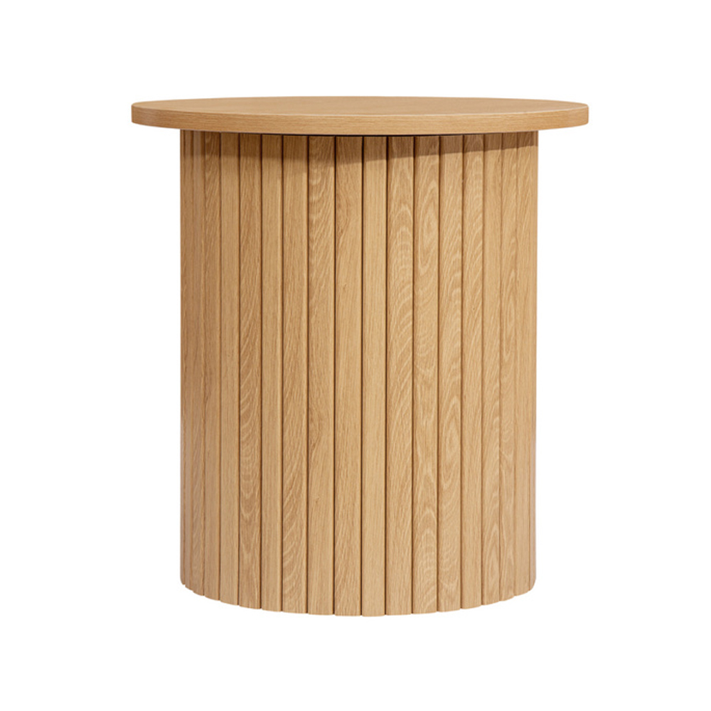Avenel Wooden Round Side Table In Oak