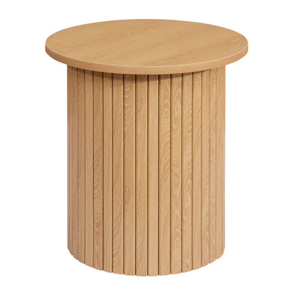 Avenel Wooden Round Side Table In Oak