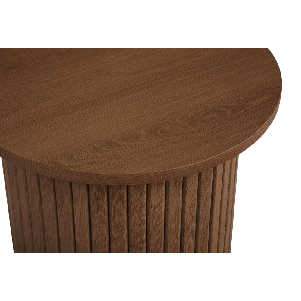 Avenel Wooden Round Side Table In Walnut