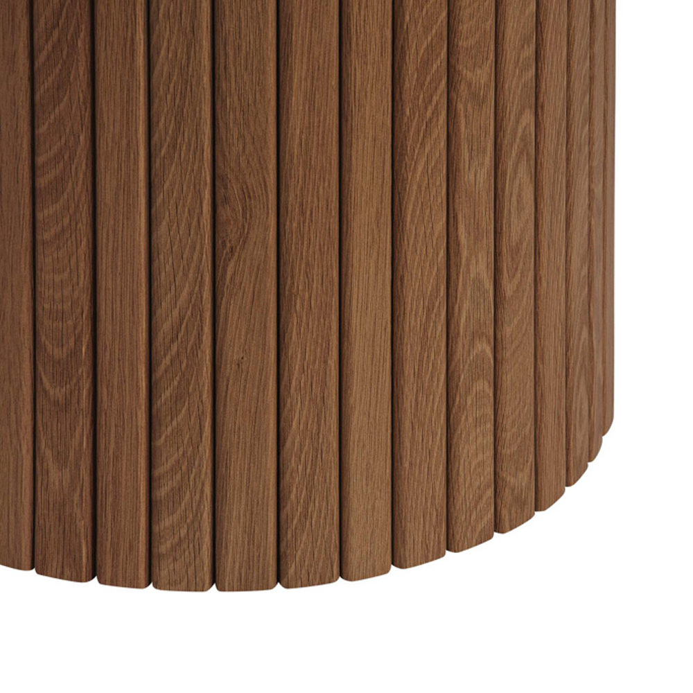 Avenel Wooden Round Side Table In Walnut