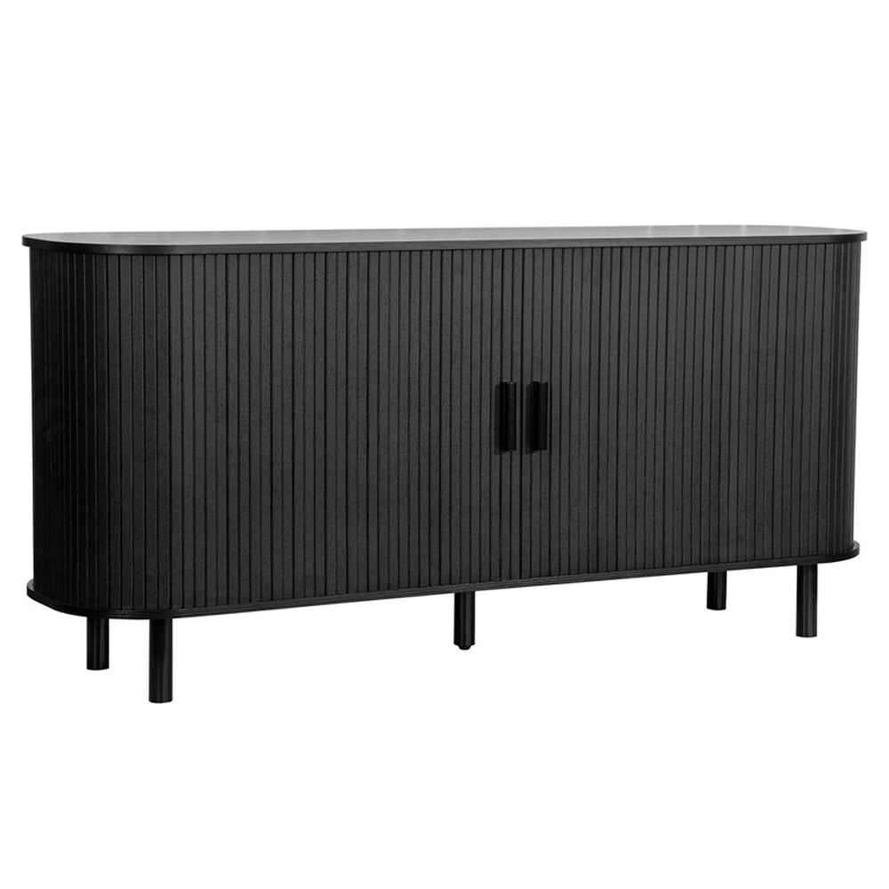 Avenel Wooden Storage Cabinet With 2 Sliding Doors In Black