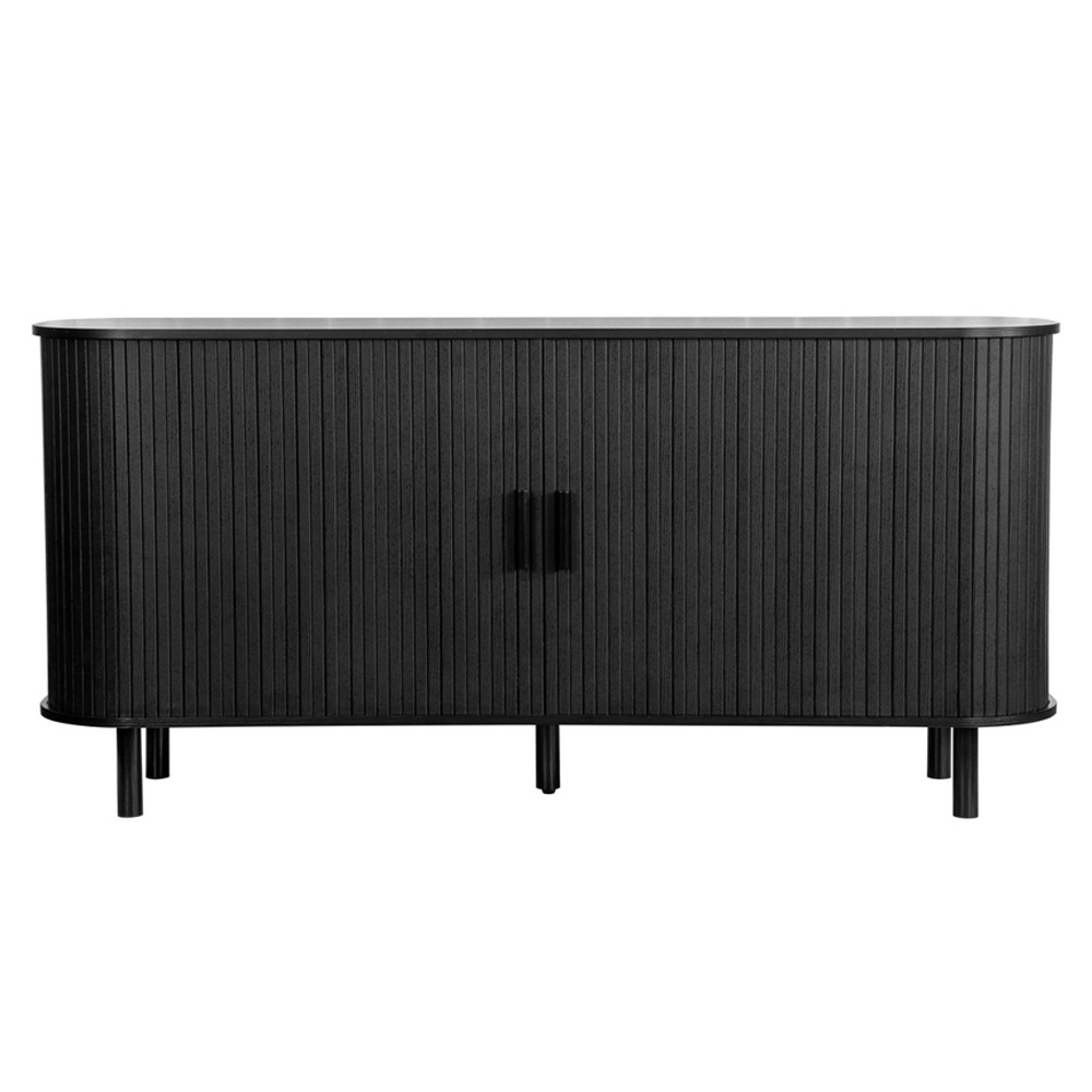 Avenel Wooden Storage Cabinet With 2 Sliding Doors In Black