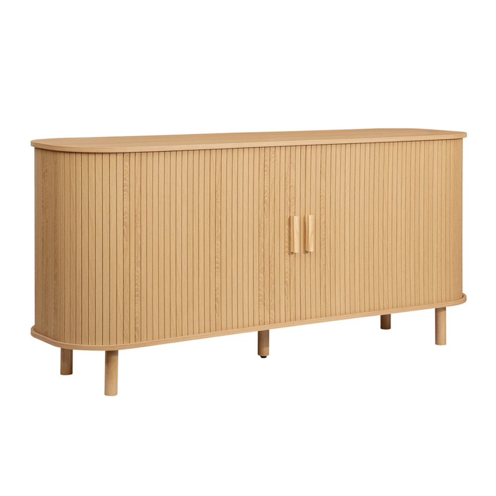Avenel Wooden Storage Cabinet With 2 Sliding Doors In Oak