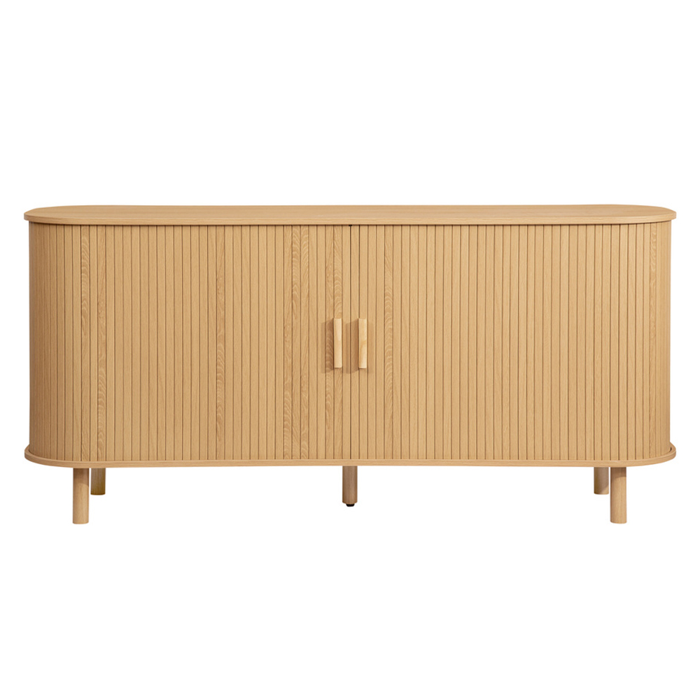 Avenel Wooden Storage Cabinet With 2 Sliding Doors In Oak