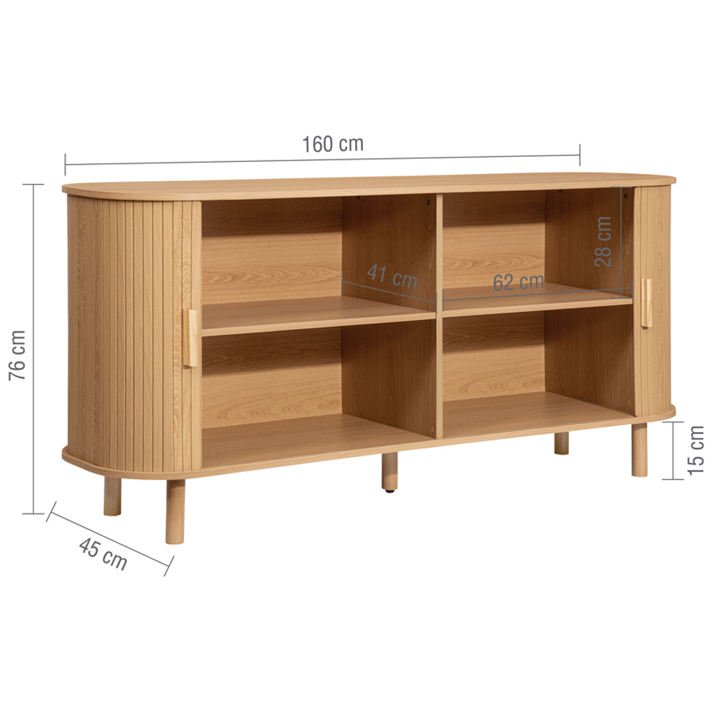 Avenel Wooden Storage Cabinet With 2 Sliding Doors In Oak